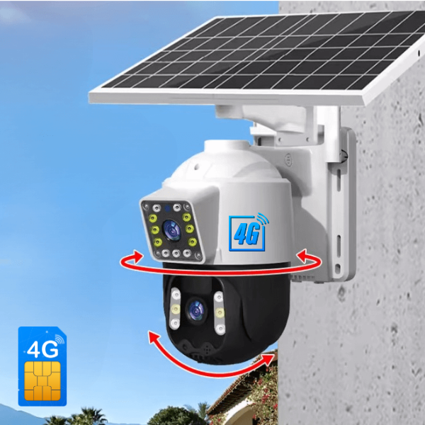 cámara solar doble lente 4g cámara solar doble lente 4g
