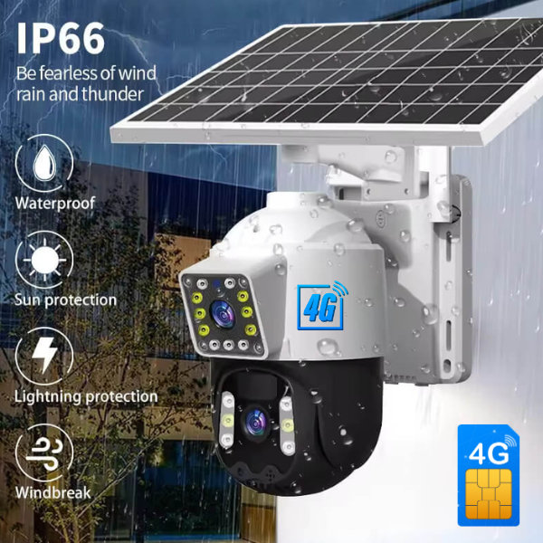 cámara solar doble lente 4g cámara solar doble lente 4g