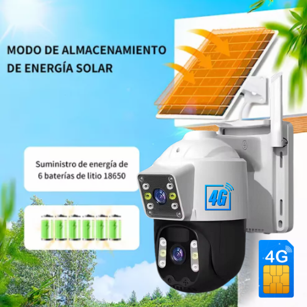 cámara solar doble lente 4g cámara solar doble lente 4g